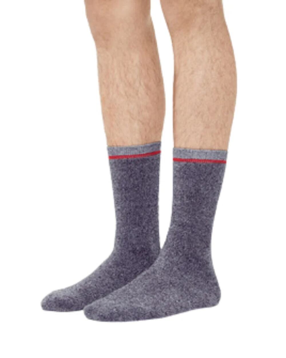 UGG Mens One Size Marled Navy Kyro Cozy Knit Crew Socks Lounge Minimalist B23-11